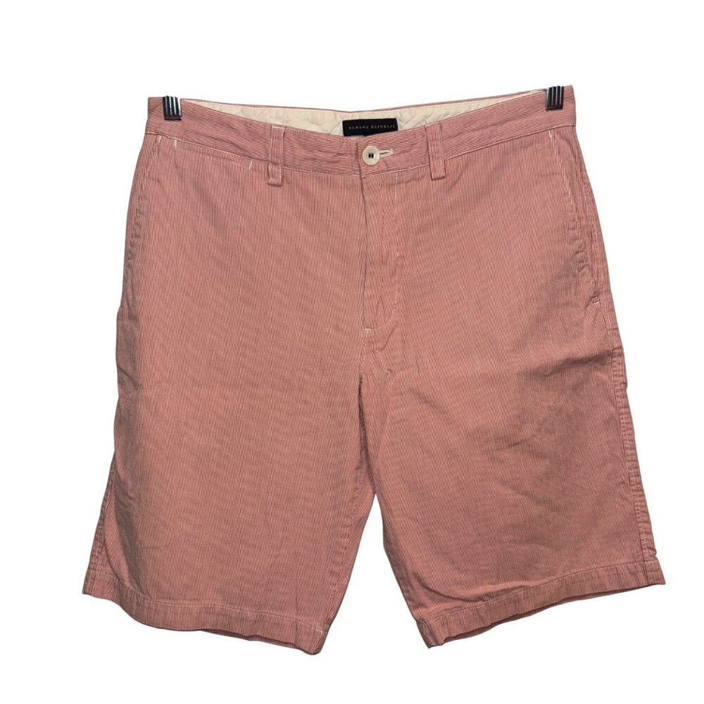 Banana Republic Mens Red & White Striped Cotton Shorts Size 32